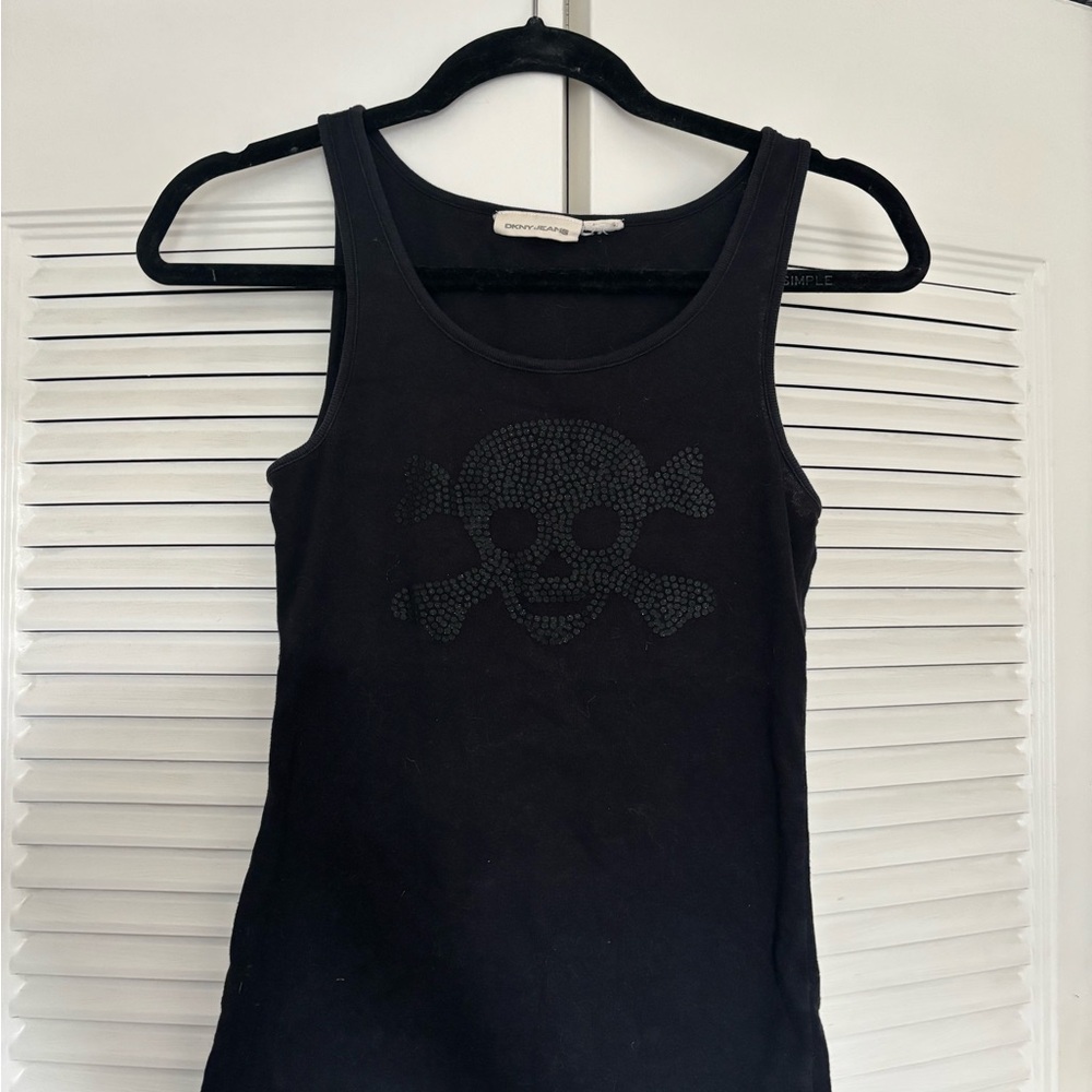 Vintage DKNY Black Skull Tank Top
